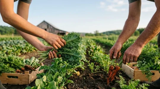 Hands-on farm experience showing visitors participating in authentic agricultural activities on a working farm